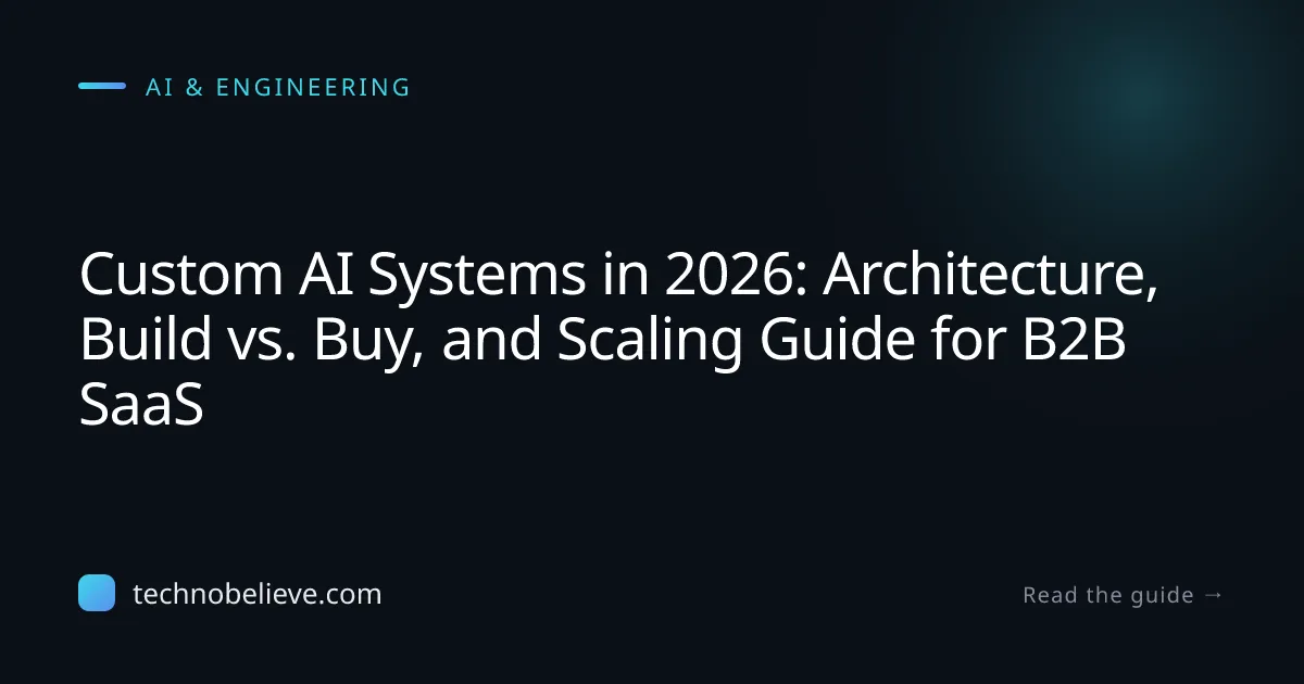 Featured image for Custom AI Systems in 2026: Architecture, Build vs. Buy, and Scaling Guide for B2B SaaS